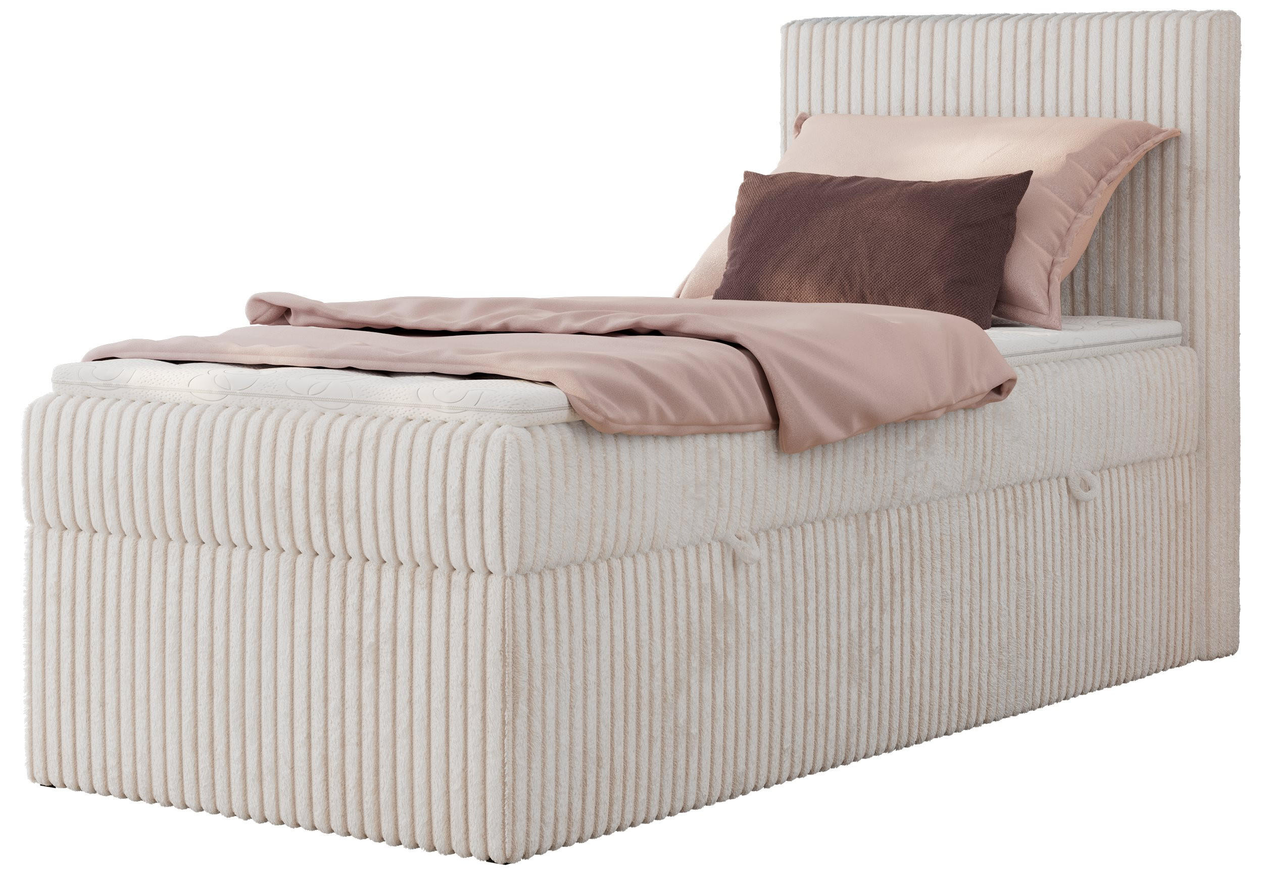BOXBETT TILIANO 90/200 - Beige Cord - H4 - Rechts - Beige, Textil (90/200cm) - MKS