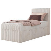 BOXBETT TILIANO 90/200 - Beige Cord - H3 - Rechts - Beige, Textil (90/200cm) - MKS