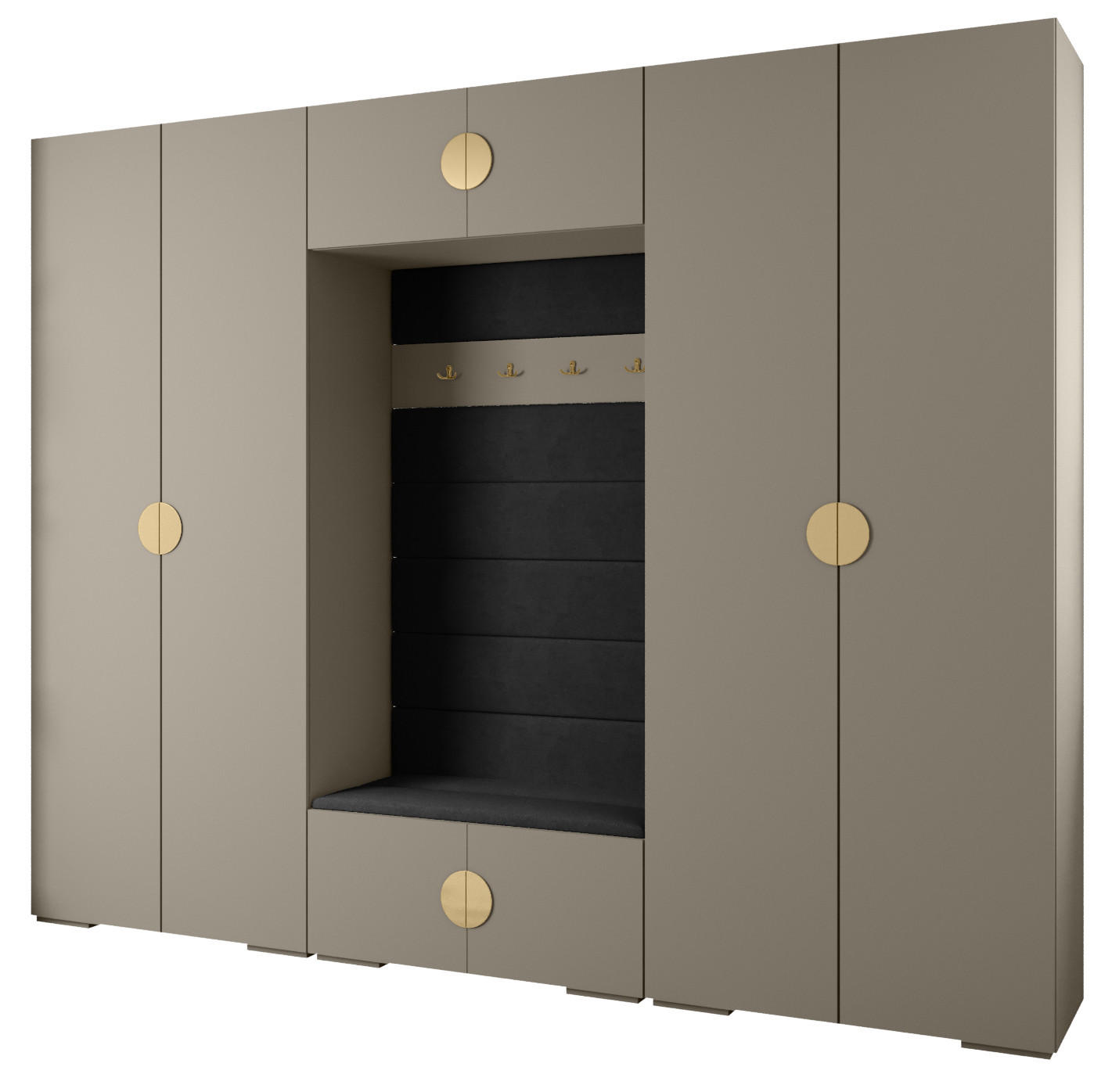 GARDEROBEN-SET 236,7/300/47 - Kaschmir/Goldfarben, Holz/Metall (300/236.7/47cm) - Abiks Möbel