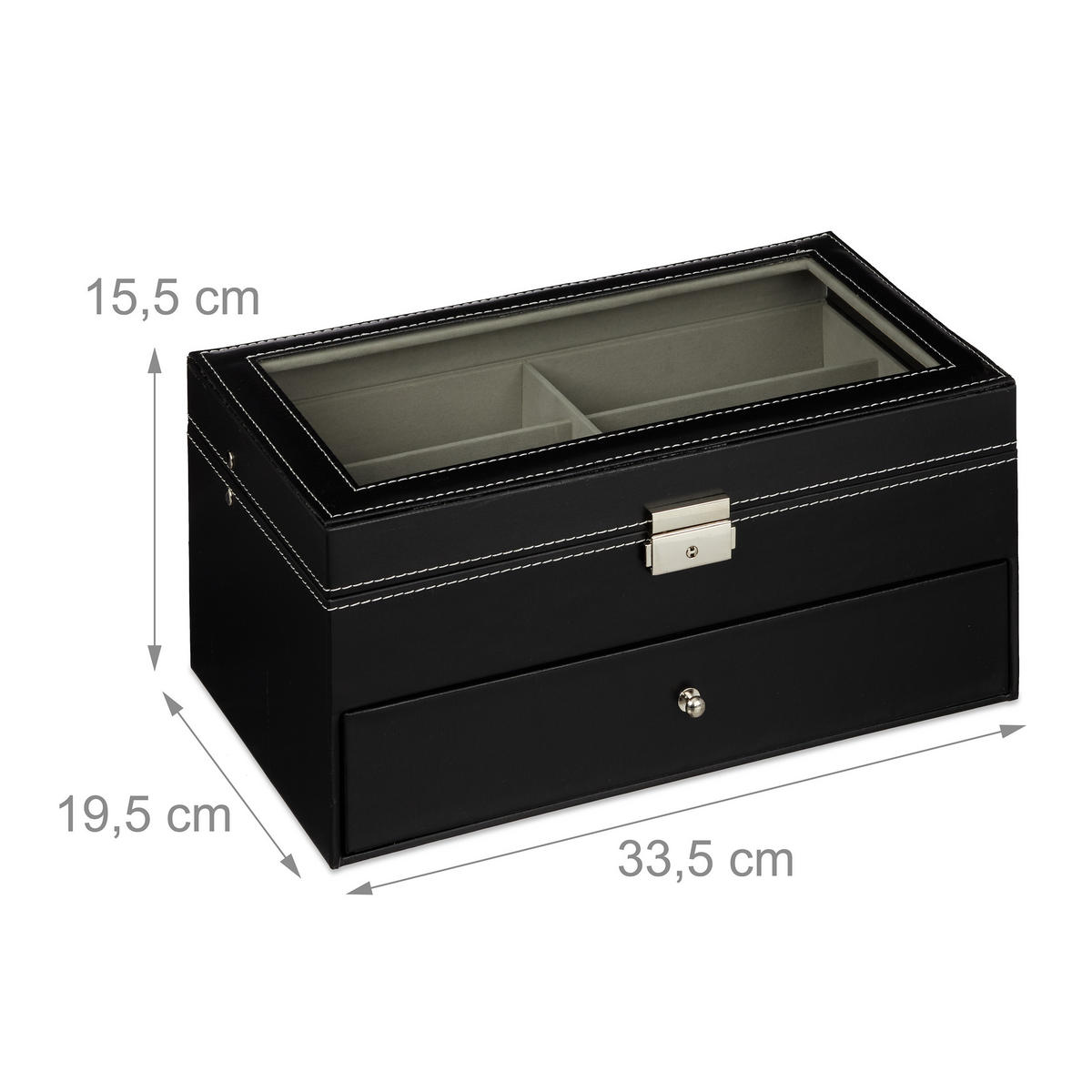 BRILLENBOX - Multicolor, Glas/Kunststoff (33.5/15.5/19.5cm) - Relaxdays