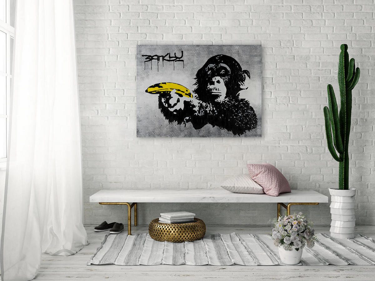 RUČNE MAĽOVANÝ AKRYLOVÝ OBRAZ 100/75 cm, žltý, abstraktný geometrický motív - žltá, drevo/textil (100/75cm) - KUNSTLOFT
