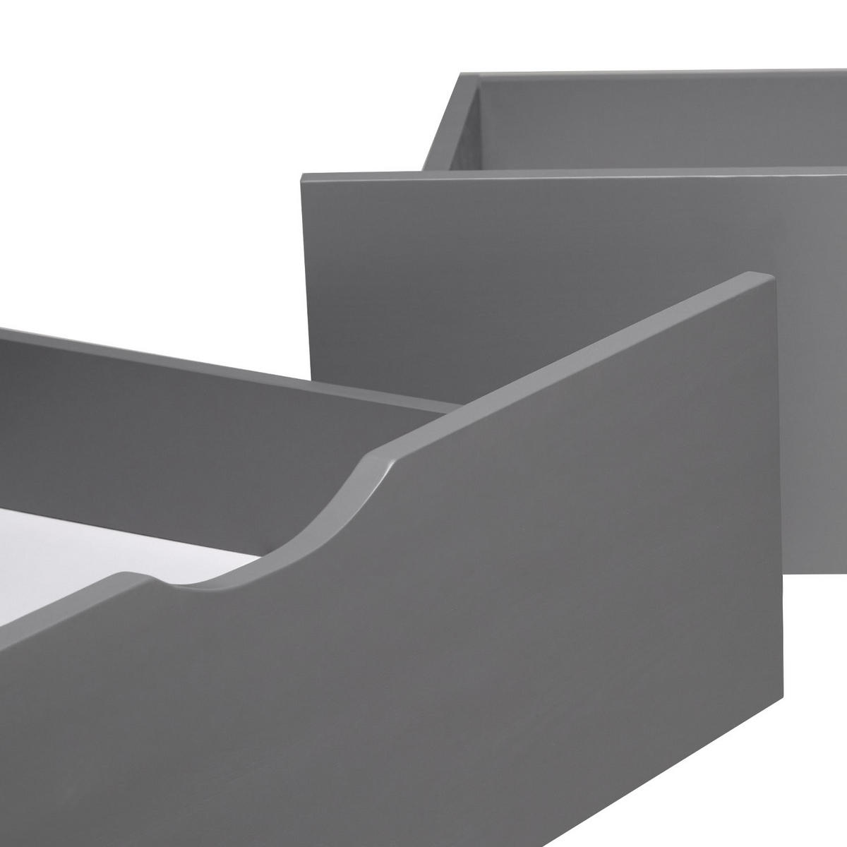 BETTSCHUBKASTEN 2er Set Grau 82/53,3 cm - Grau, Holz - Homestyle4u