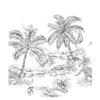 FOTOTAPETE Safari-Muster 250 x 279 cm - Schwarz, Papier (250/279cm) - Origin Wallcoverings