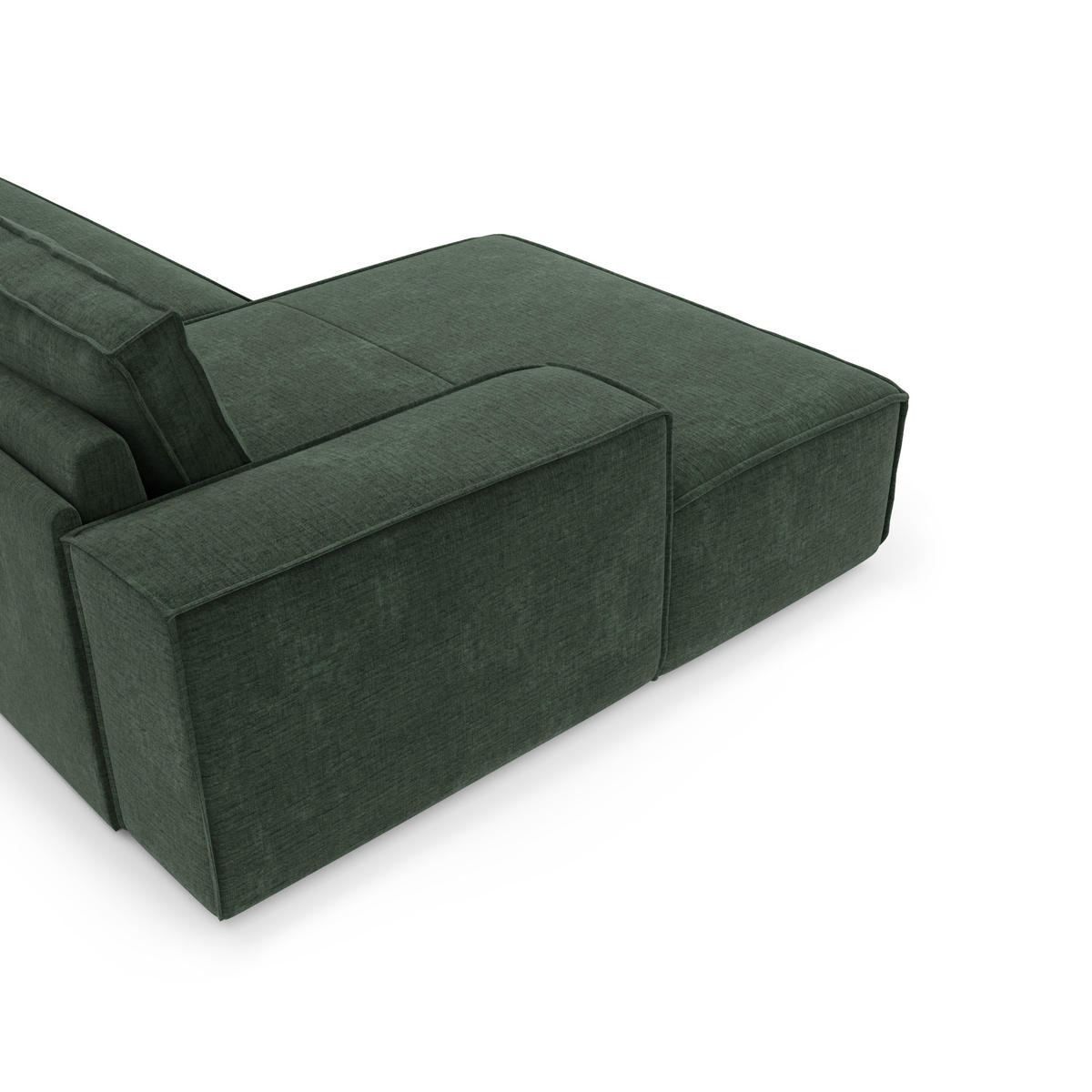 ECKSOFA LINKS Samt Smaragdgrün 302cm - Smaragdgrün, Textil (165/302cm) - Sia Home