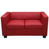 2ER SOFA Rot - Rot, Leder (137/70/75cm) - MCW