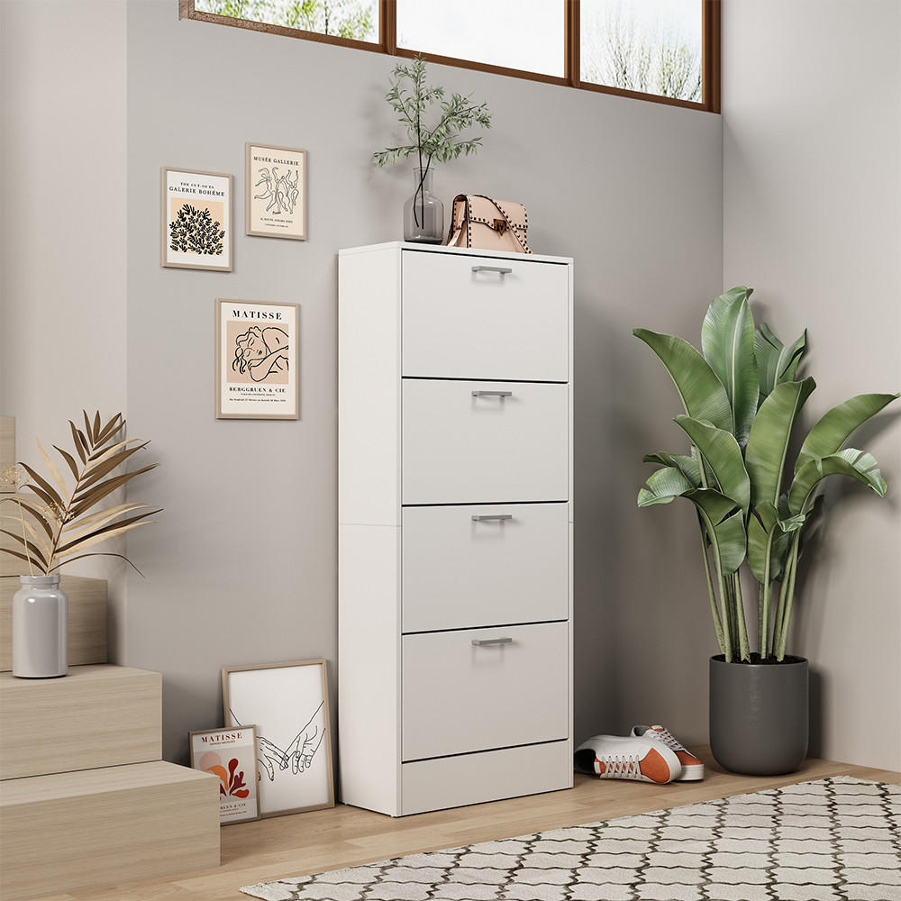 SCHUHKIPPER Gregor Weiß 63 x 150 cm - Weiß, Holzwerkstoff (63/150/24cm) - Vicco