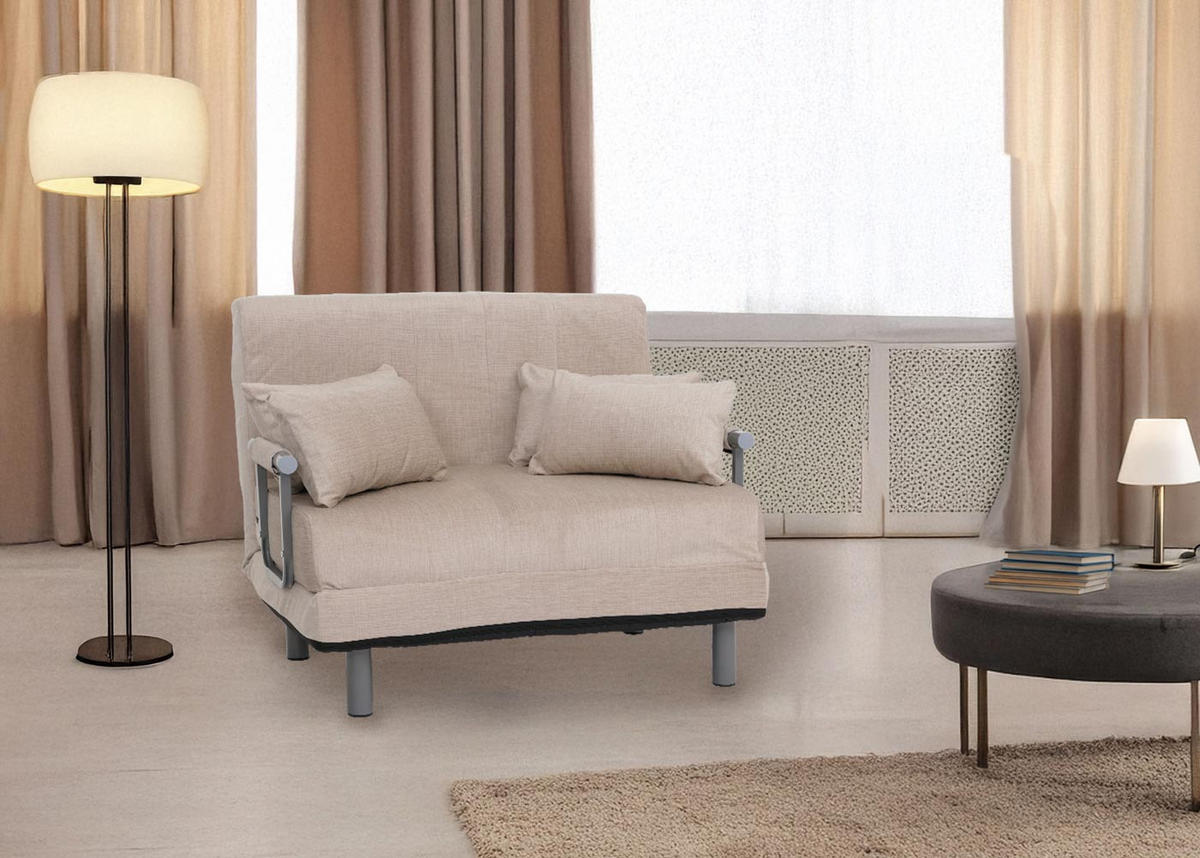 SCHLAFSESSEL Cremeweiß - Weiß, Textil (105/80/190cm) - MCW