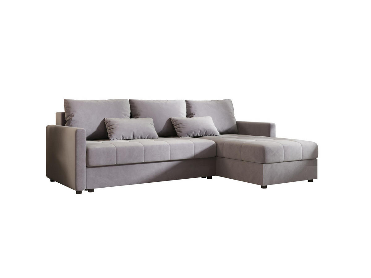 ECKSOFA MOS L BIS Itaka 50 Rechts mit Schlaffunktion - Grau, Textil (220/143cm) - Bedante