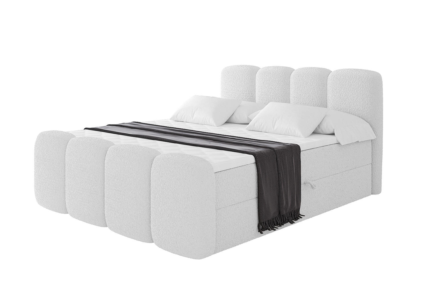 BOXBETT mit Matratze H4 und Lattenrost - NINA-Z - 120x200 cm - Weiß - Weiß, Holzwerkstoff (120/200cm)