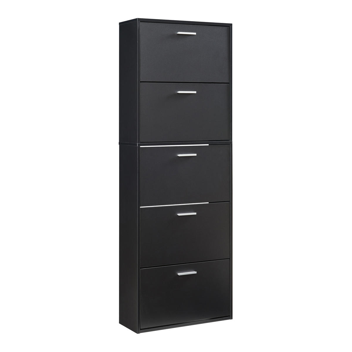 SCHUHSCHRANK Sykkylven - Schwarz, Holzwerkstoff (60/169/24cm) - [en.casa]