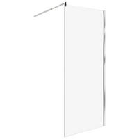 SPRCHOVÁ ZÁSTĚNA 80/190 cm Stříbrná Ahaus - stříbrná/průhledná, sklo (80/190cm) - Beliani