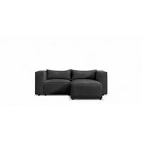 ECKSOFA Nevio Xs - Schwarz, Holzwerkstoff/Textil (210/185cm) - Fun Möbel
