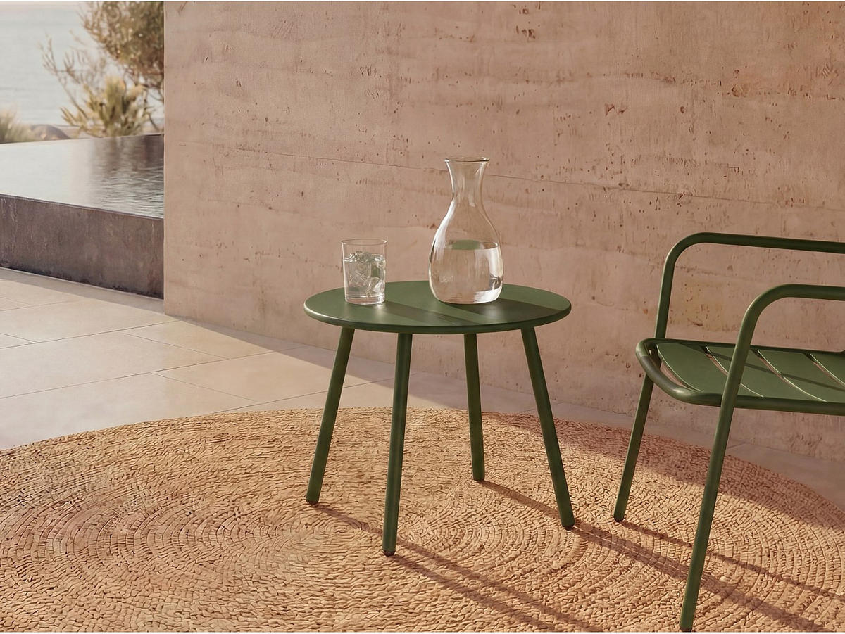 GARTENBEISTELLTISCH - 1 Person - Metall - Khaki - - Schlammfarben, Metall (50/50/44.5cm) - Vente-Unique