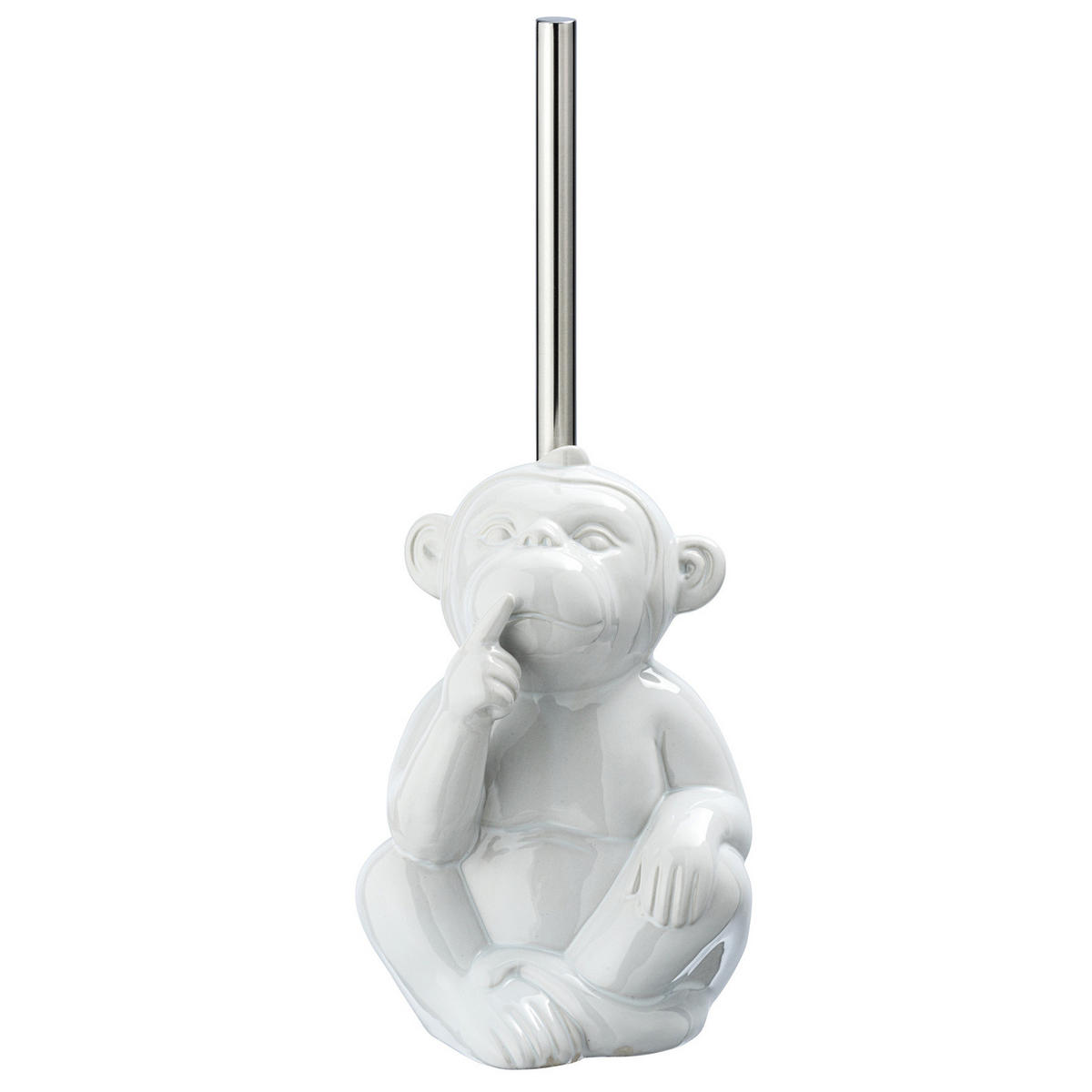 BÜRSTE Quiet Monkey 14,5/14/20 cm - Weiß, Keramik (14/20/14.5cm) - Wenko