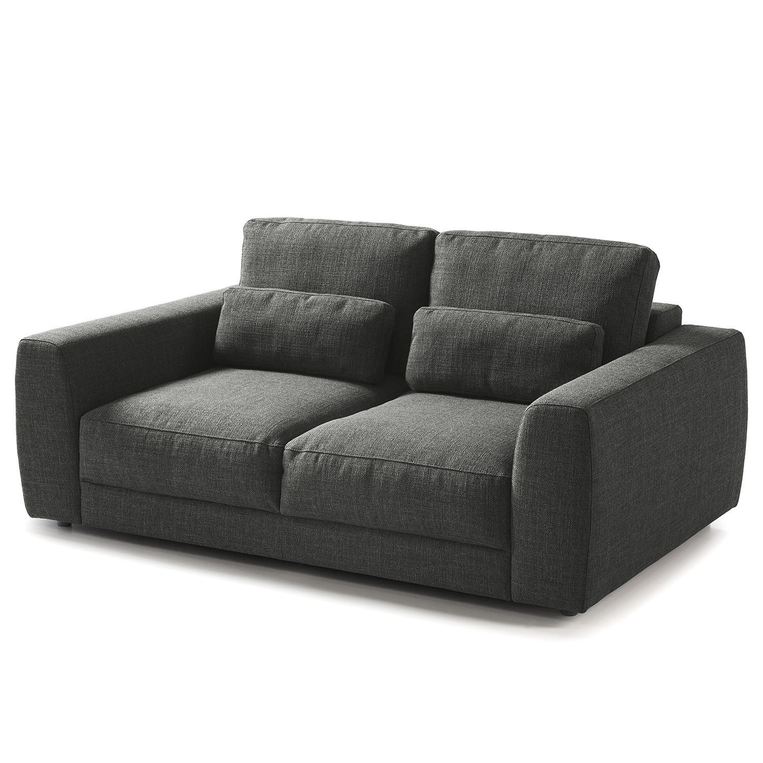 2-SITZER SOFA - Schwarz/Grau, Kunststoff/Textil (182/80/117cm) - home24