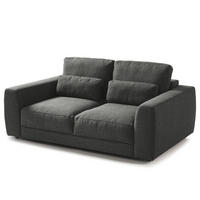 2-SITZER SOFA - Schwarz/Grau, Kunststoff/Textil (182/80/117cm) - home24
