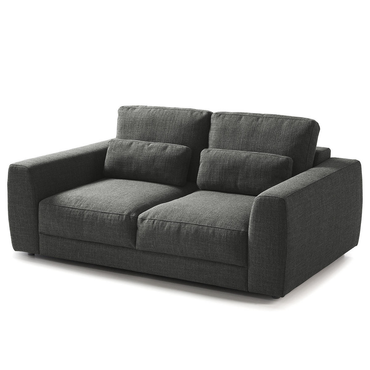 2-SITZER SOFA - Schwarz/Grau, Kunststoff/Textil (182/80/117cm) - home24