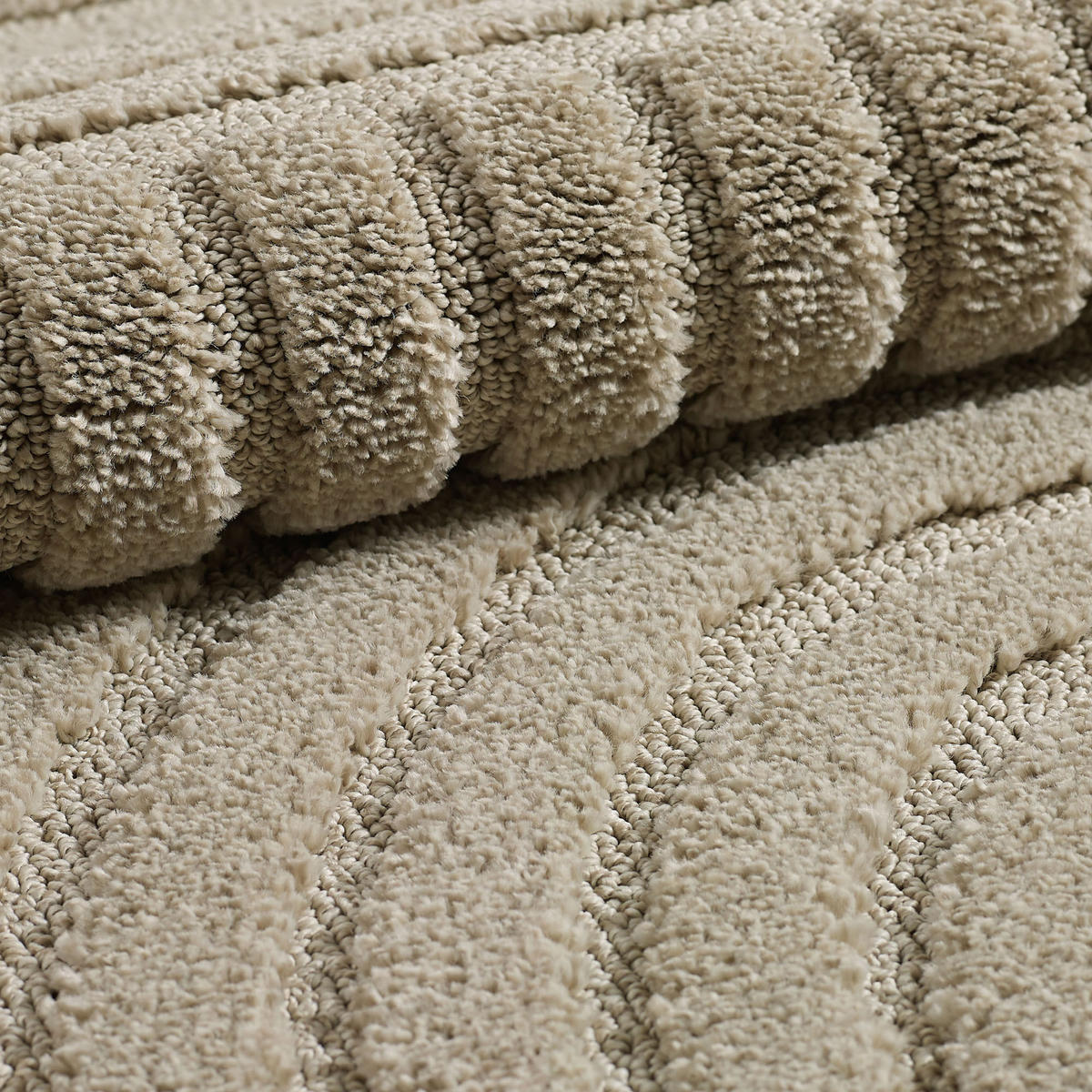 TEPPICH Hochflor Skandi-Boho Muster Polypropylen Wohnzimmer Beige Rund 120x120 - Beige, Textil (120/120cm) - KADIMA DESIGN