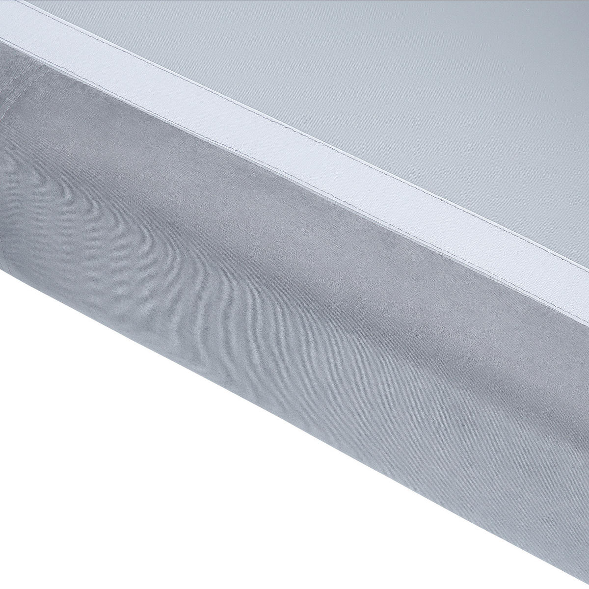 ECKSOFA Samtstoff Grau rechtsseitig Oslo - Grau, Textil (270/151cm) - Beliani