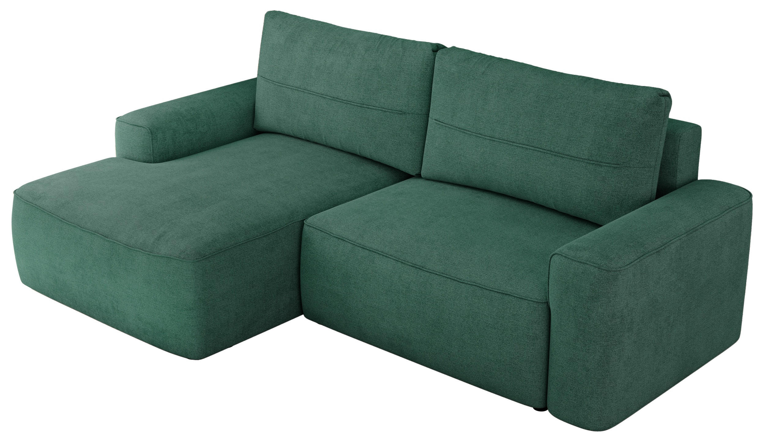 ECKSOFA BELLUNO L Grün Strukture - Links - Schwarz/Grün, Textil (144/233cm) - MKS