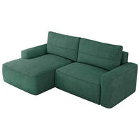 ECKSOFA BELLUNO L Grün Strukture - Links - Schwarz/Grün, Textil (144/233cm) - MKS