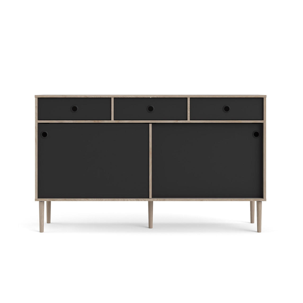 SIDEBOARD matt schwarz - Schwarz, Holzwerkstoff (148/89/41cm) - ebuy24