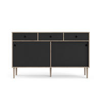 SIDEBOARD matt schwarz - Schwarz, Holzwerkstoff (148/89/41cm) - ebuy24