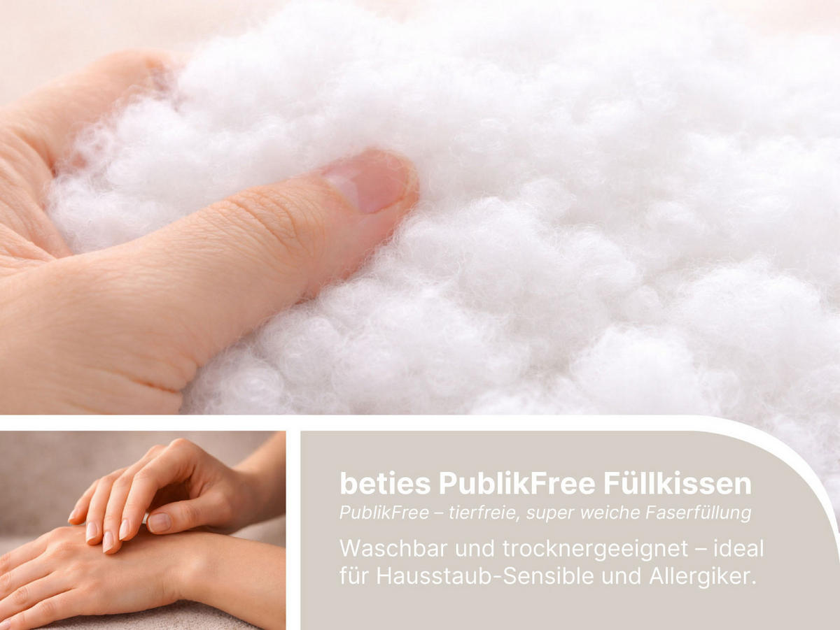 KISSENFÜLLUNG Rund PublikFree Faserbällchen 50 cm Ø - Weiß, Naturmaterialien/Kunststoff (50/50cm) - beties Heimtextil