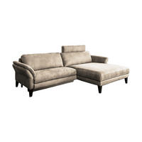 ECKSOFA MIT MOTORISCHER RELAXFUNKTION MALTA Beige Webstoff - Beige/Schwarz, Buchenholz/Textil (302/175cm) - KAWOLA