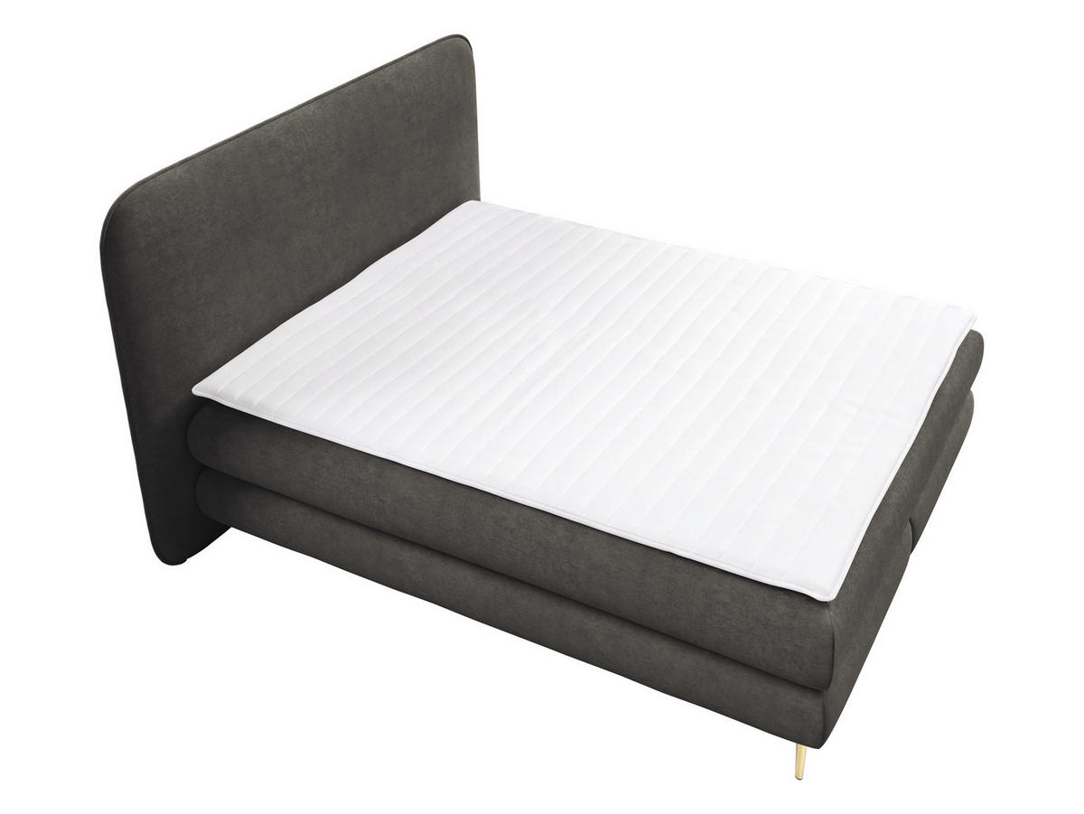 BOXBETT Amaretto - H3 - Dunkelgrau/Goldfarben, Holz/Textil (140/200cm) - MIRJAN24