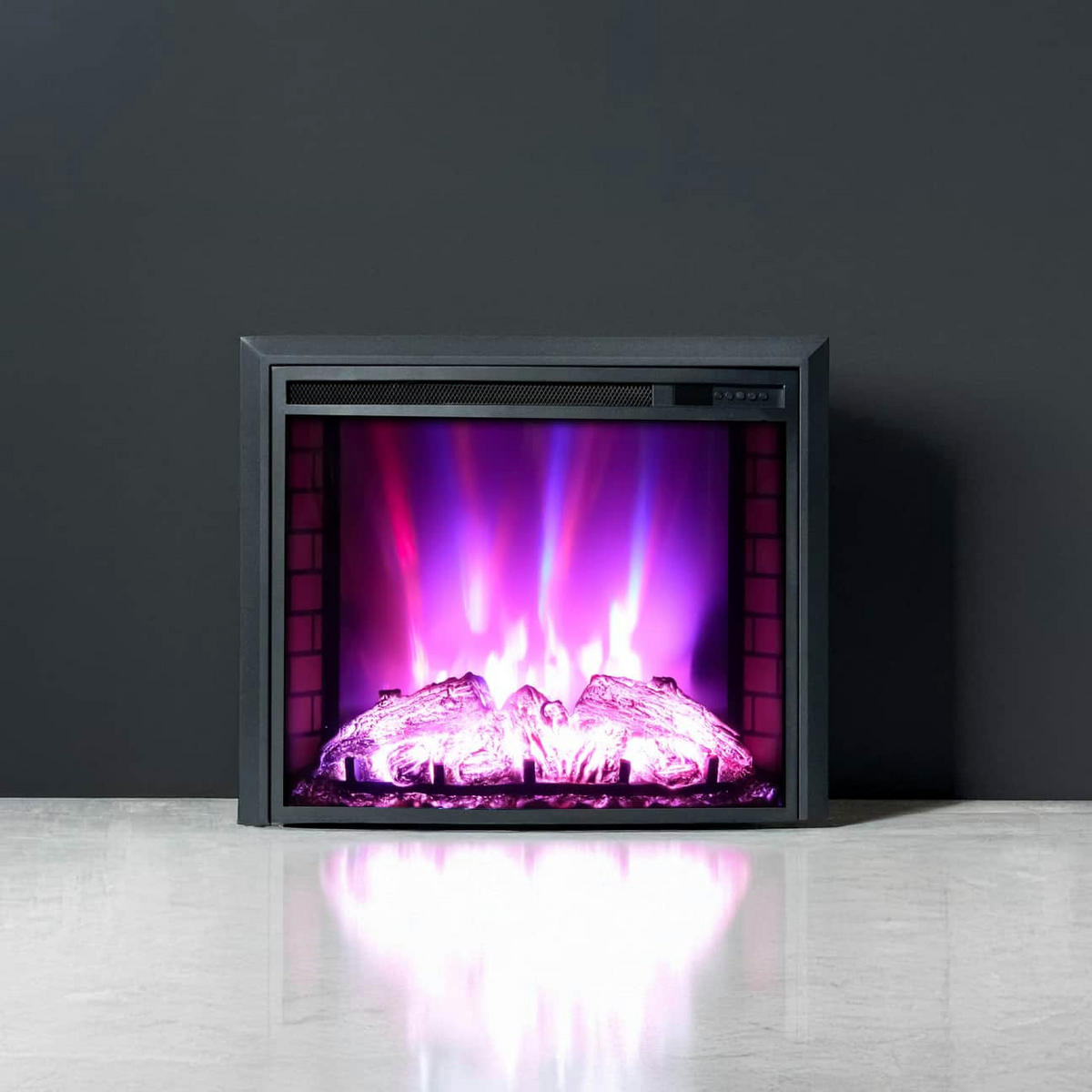 ELEKTROKAMIN 1800 W mit Bluetooth Lautsprecher EF3 - Schwarz, Metall (66/54.2/19.9cm) - dlc home