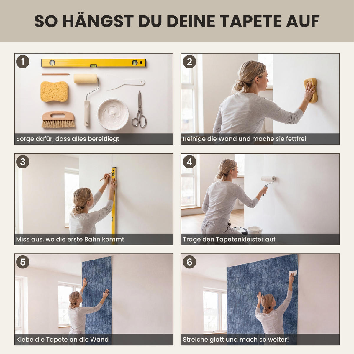 TAPETE - Leinen - Textur - Muster - Denim - Rustikal - 160x280 cm - Blau, Papier (160/280cm) - OnlyWow