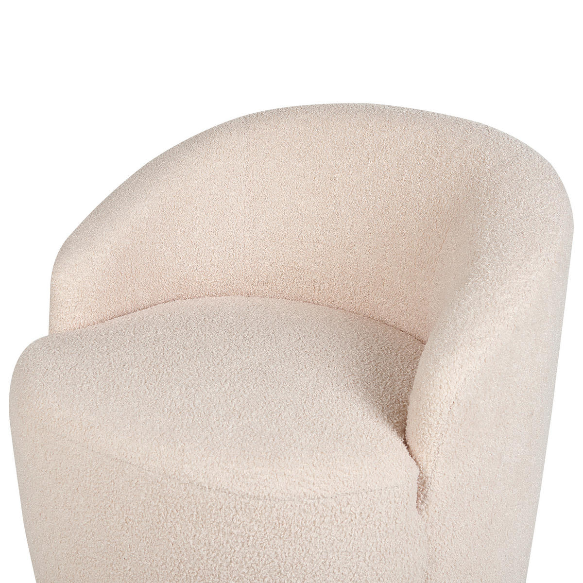 BOUCLÉ-DREHSESSEL Beige Davik - Beige, Holz/Textil (62/67/63cm) - Beliani