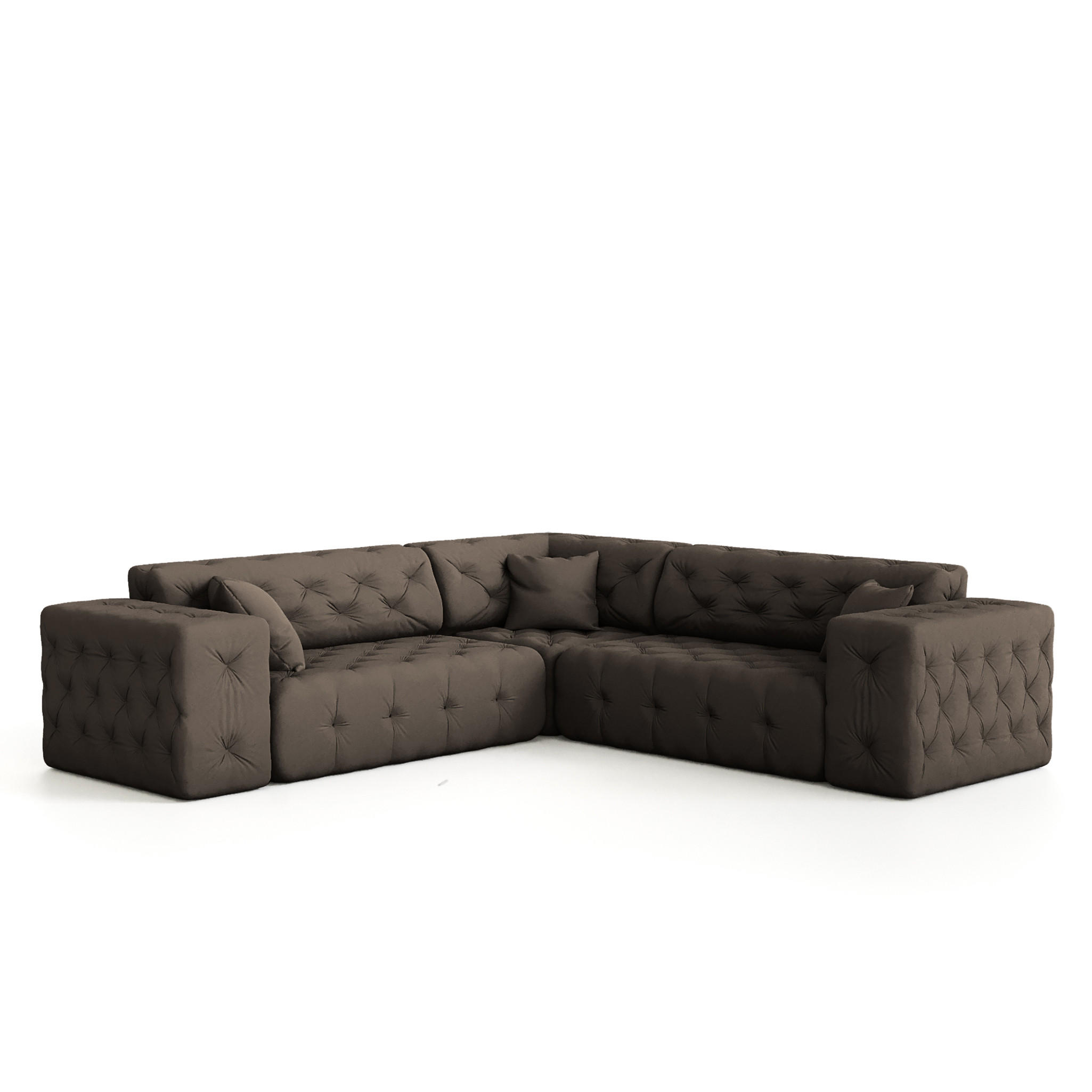 ECKSOFA Chantal - Braun, Holzwerkstoff/Textil (246/246cm) - Fun Möbel