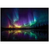 Fototapete Nordlicht Natur Bunt 400x280 cm - Multicolor, Papier (400/280cm) - Wallarena