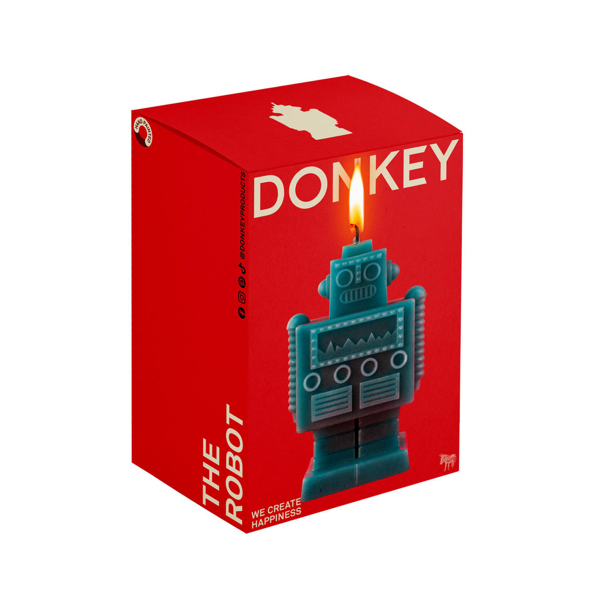 FIGURENKERZE The Robot Candle, Paraffinwachs, Grün, 13.5 cm - Grün, Paraffin (7.5/13.5/9cm) - Donkey Products