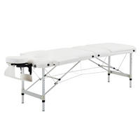 MASSAGELIEGEN, Aluminium, Weiß - Weiß, Metall (60/84/215cm) - HOMCOM