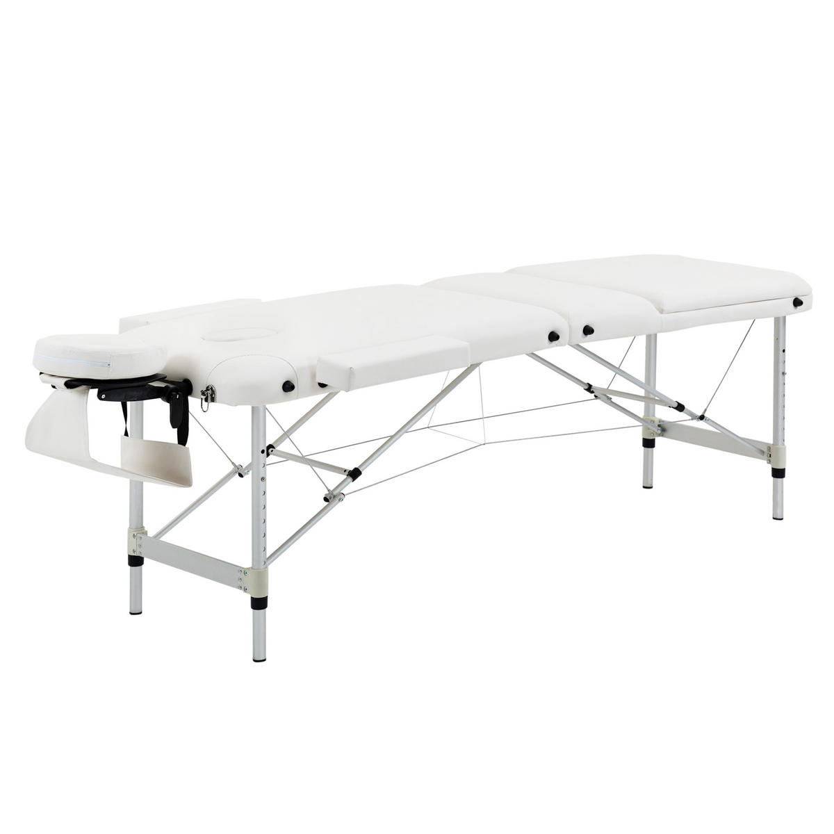 MASSAGELIEGEN, Aluminium, Weiß - Weiß, Metall (60/84/215cm) - HOMCOM