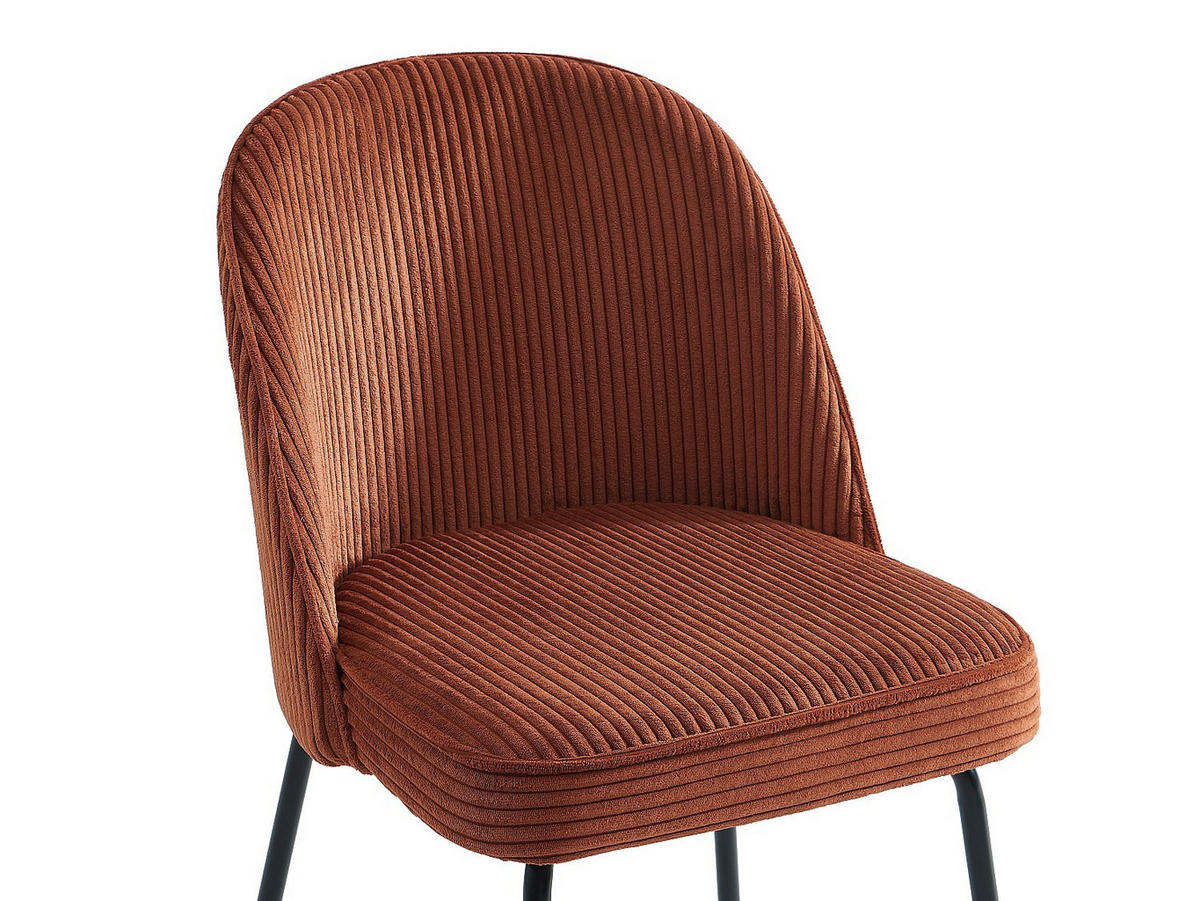 STUHL - 50cm x 57.5cm - Samt - terracotta - ALPALI - Braun, Textil (50/83.5/57.5cm) - Vente-Unique