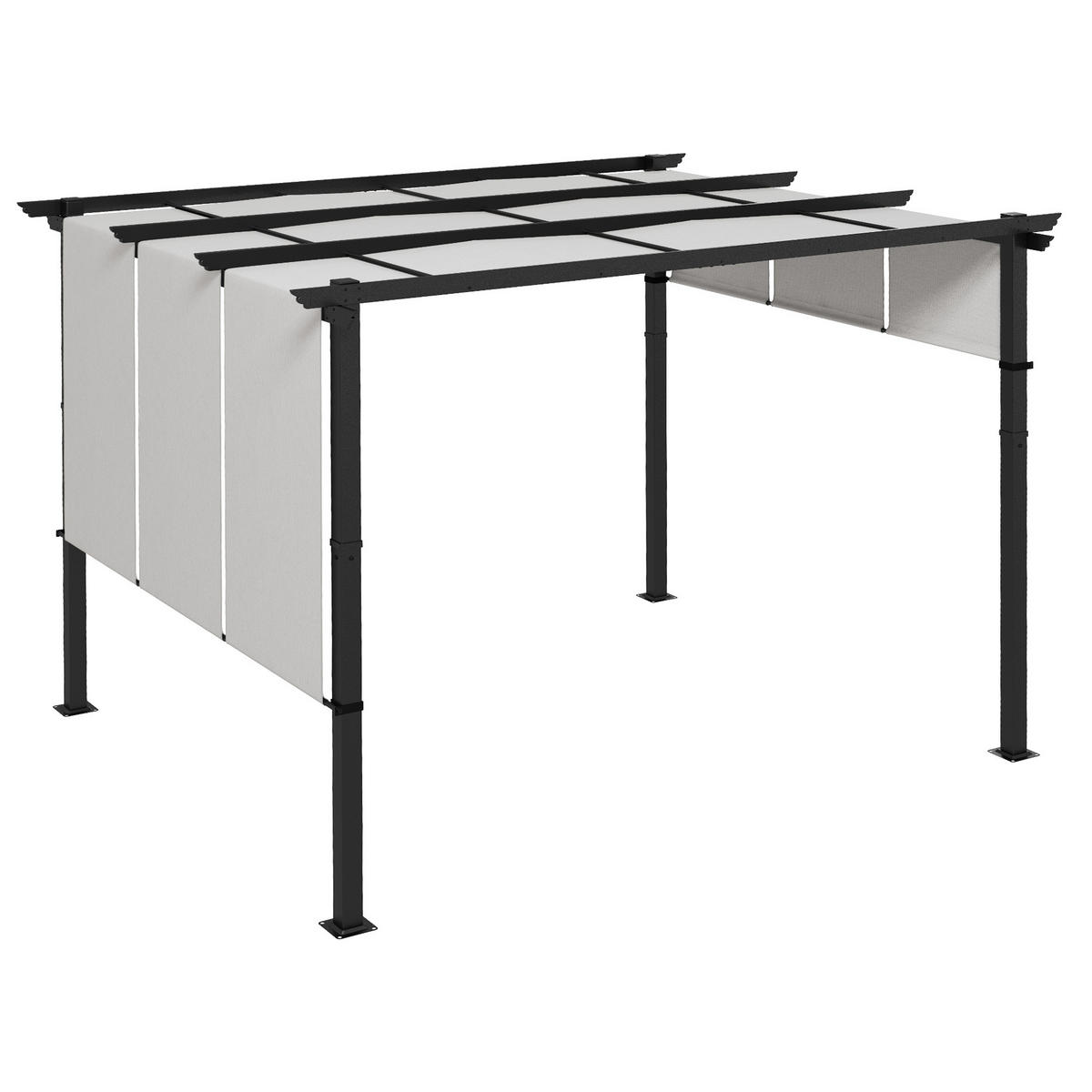 MARKISE Sonnenschutz. Pergola, wetterbeständig, inkl. Befestigungsmaterial, 3 x 3,5 m, Dunkelgrau - Hellgrau, Metall (357/235/296cm)