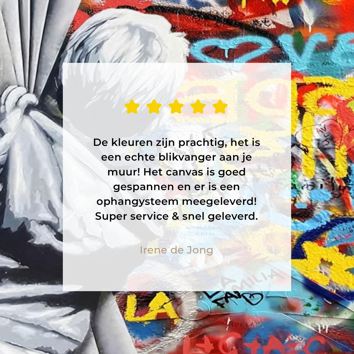 LEINWANDBILD Graffiti - Junge - Ilussie - Straßenkunst Wandbild Wohnzimmer 60x80 cm - Hellgrau, Textil (60/80cm) - MuchoWow