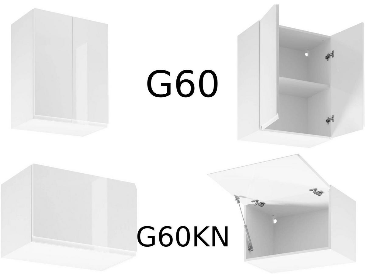 WINKELKÜCHE 320 cm x 320 cm x 200 cm- Aspen KA20-M320 - in Weiß/Hochglanz - Weiß Hochglanz, Holz (840/212/58cm)
