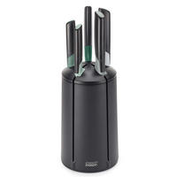 MESSERBLOCK mit 5 Messern - Elevate Sage - Schwarz, Metall (2/35/13cm) - Kela