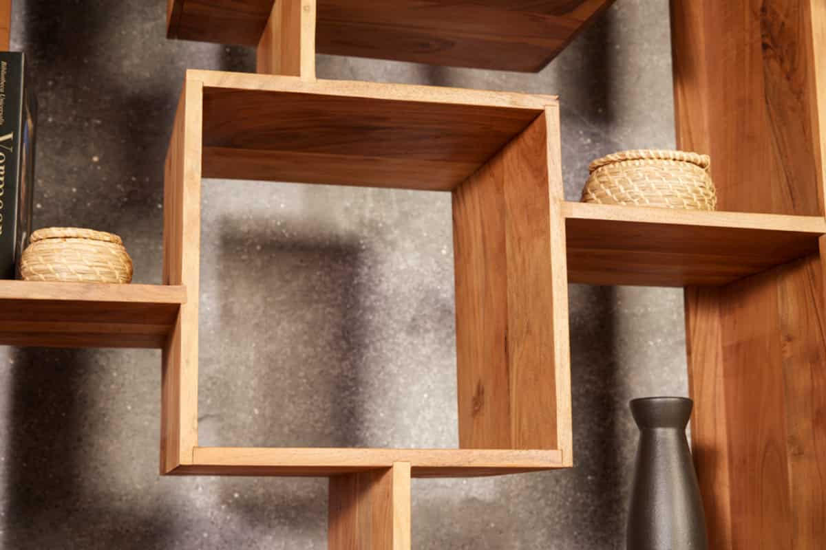 BÜCHERREGAL CUBUS Akazie Natur 190cm - Braun, Holz (88/190/35cm) - riess-ambiente