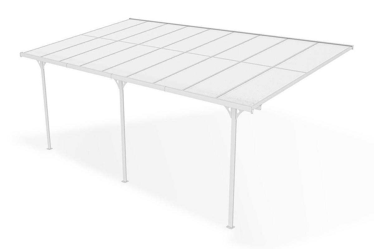 PERGOLA / CARPORT Kleo Weiß 5,5m x 3m - Weiß, Metall (556/270/300cm) - Cazeboo