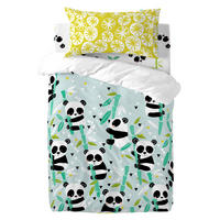 BETTBEZUG 2er-Set teiliges panda garden blue 100x120 cm (kinderbett) blau - Blau, Textil (100/120cm) - Happy Friday