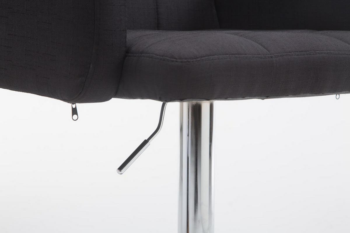 BARHOCKER Lausanne, Gestell Metall in Chromoptik, Stoff schwarz, - Chromfarben/Schwarz, Textil/Metall (60/100/56cm) - TPFLiving