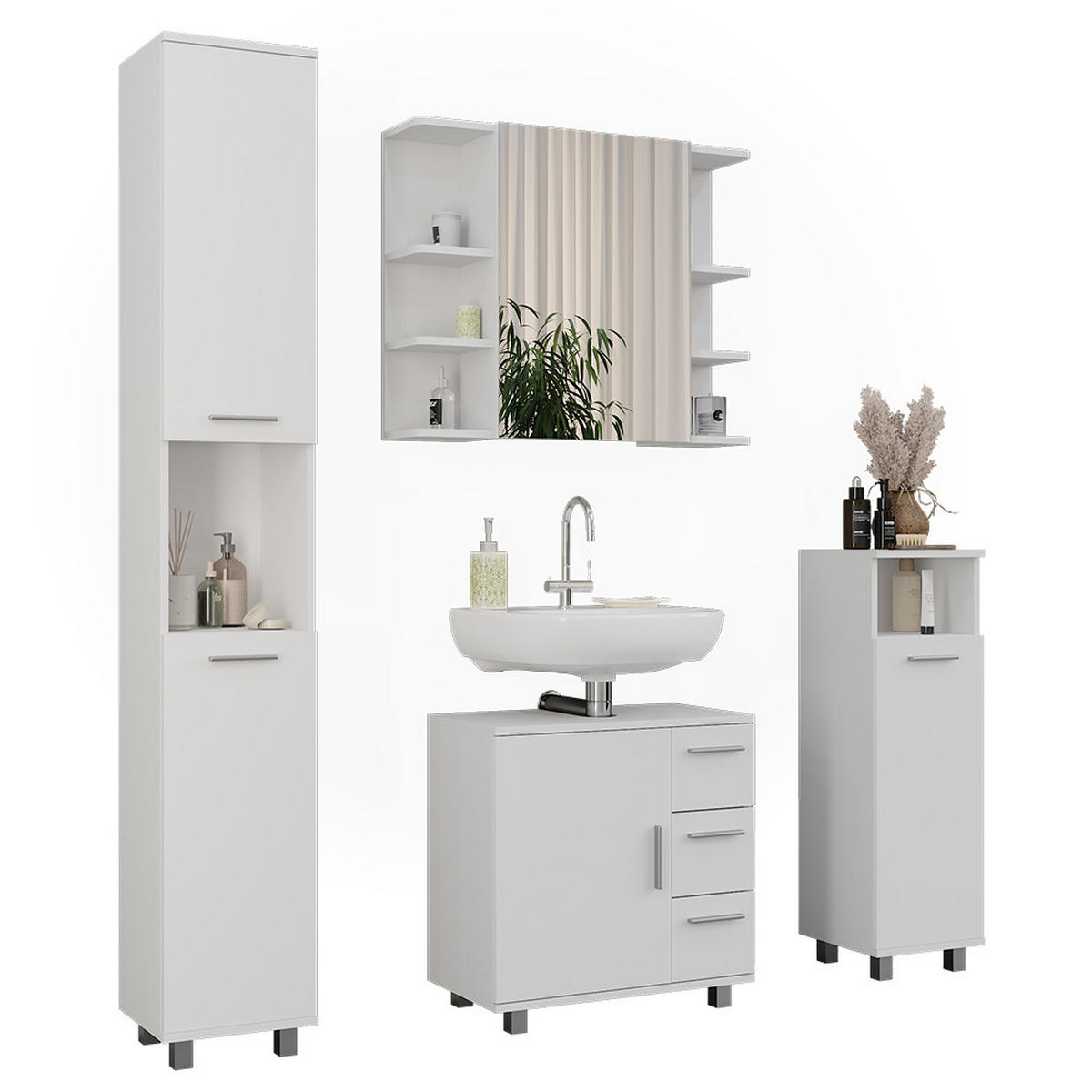 KOUPELNOVÝ NÁBYTEK Ilias Bílá - bílá, kompozitní dřevo (60.2/60.8/33cm) - Vicco