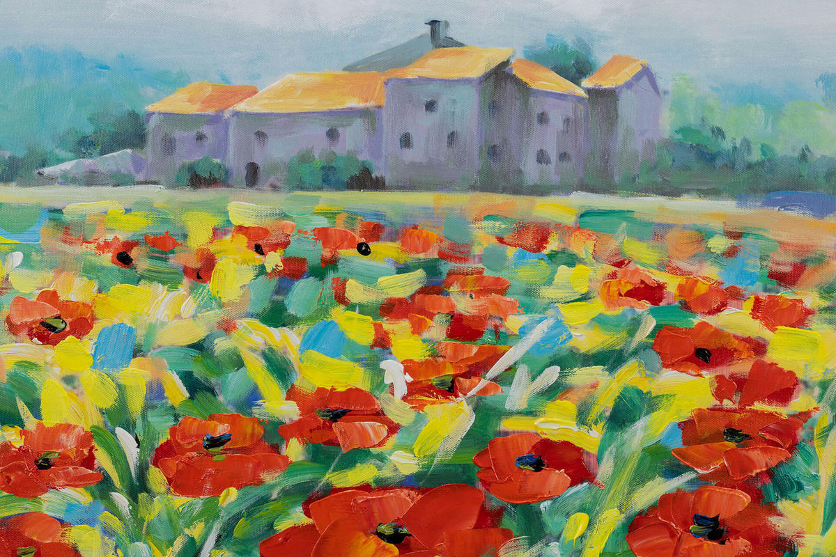 RUČNE MAĽOVANÝ AKRYLOVÝ OBRAZ 93/63 cm, viacfarebný, prírodný a botanický motív - viacfarebná, drevo/textil (93/63cm) - KUNSTLOFT