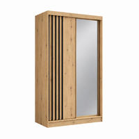 KLEIDERSCHRANK Nila 120 cm Artisan Spiegel 2 Schubladen Griffe silber - Eiche Artisan, Holzwerkstoff (120/216/61cm) - KS Home Concept